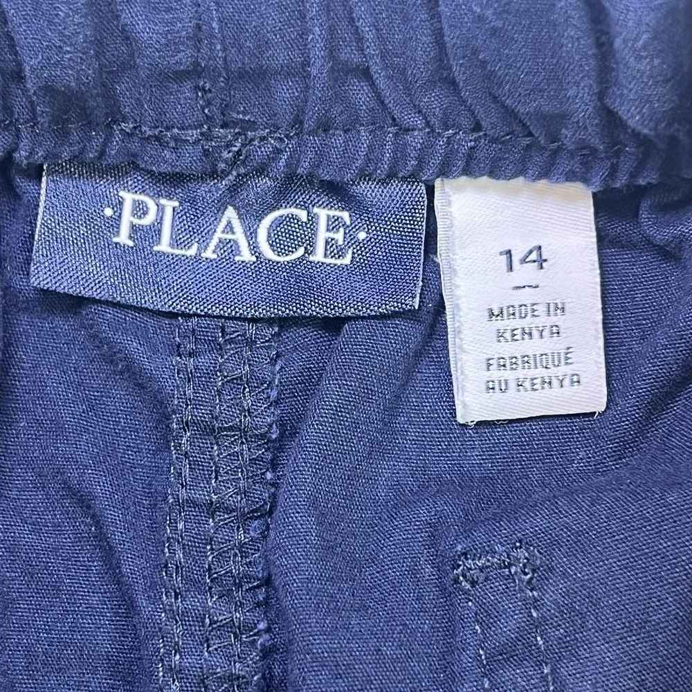 CHILDREN'S PLACE BOYS SIZE‎ 14 BLUE CARGO UNIFORM SHORTS TCP ADJUSTABLE WAIST